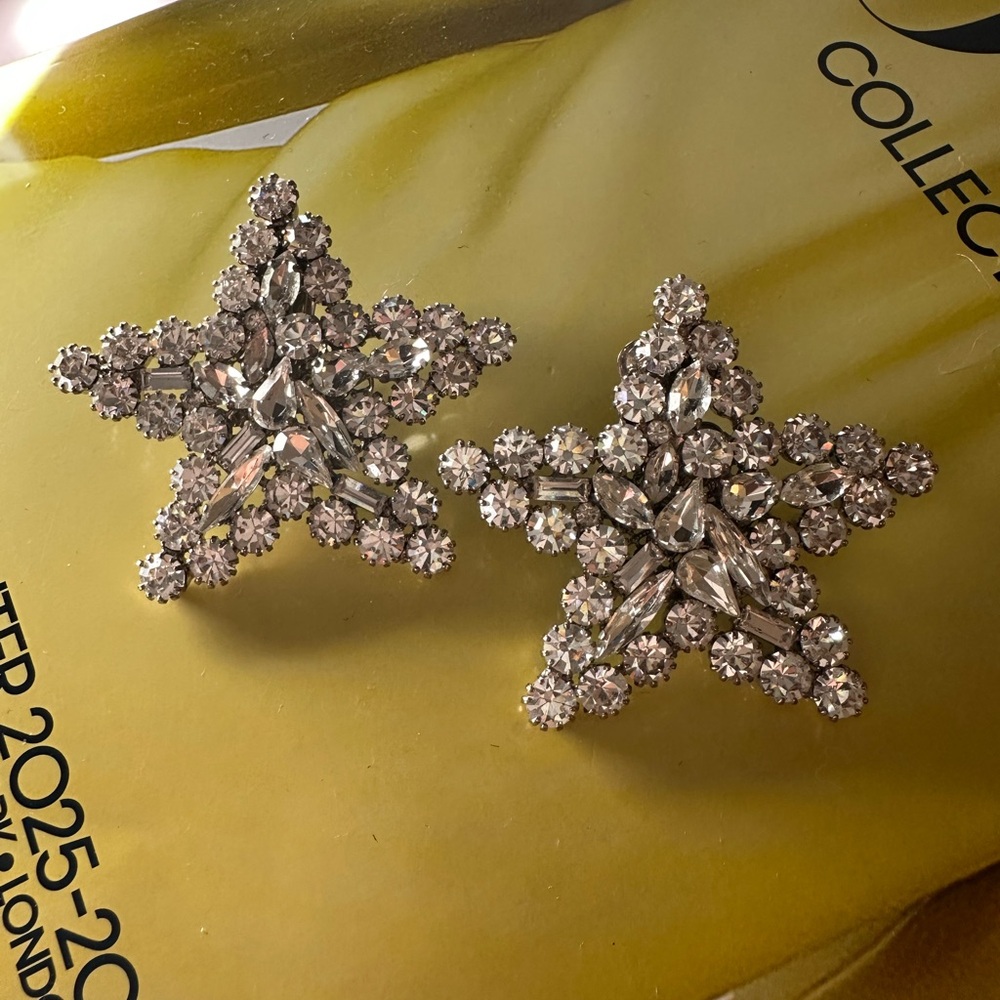Alessandra Rich Crystal Star Clip-On Earrings